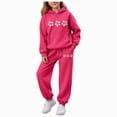 thumbnail image 1 of 9-10 Years Teen Toddler Long Sleeve Top and Pants 2 Piece Pajama Set for 0 6 12 18 24 M 1t 2t 3t 4t 5t 6t Pajamas & Dailywear Set Girls Pink Tracksuit, 1 of 6