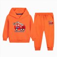 thumbnail image 1 of 9-10 Years Toddler Boys 2 Piece Outfit Set Fire Engine Graphic Hoodie and Pants, 1 of 5