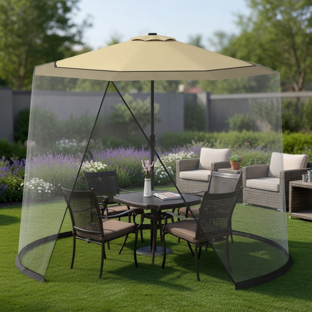 hedon water-resistant patio umbrella netting freeport park Mosquito Neting for 15FT Double-Sided Sunbrella Neting Double Zipper Water Pipe Bottom Used and for Patio Gazebo pop up canopy10x10 resistant piece is made with durable steel ribs and polyester fabric thats resistant to mildew Patio Umbrella Mesh Netting