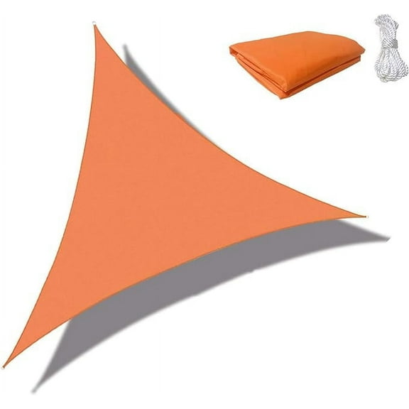 9'10''x9'10''x9'10'' Sun Shade Sail Waterproof Orange Triangle Canopy Awning Perfect for Outdoor Garden Patio Backyard Activities