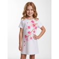 thumbnail image 1 of Girls Chic Casual Short Sleeve Dress Relaxed-Fit Sundress Stretchy Back to School for Kids Girls Age 5-13 Classic Round Neck, 1 of 6