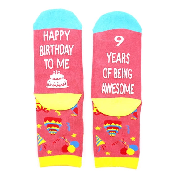 9 10th 11th Birthday Gift for Girls Cotton Socks for Birthday Happy Birthday Socks Soft Novelty Socks for Kids Gift