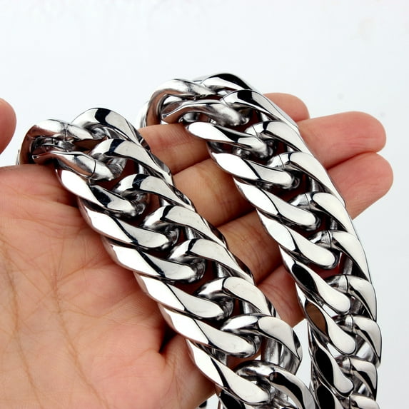 9/11/13/16/19/21MM Heavy Polished Men/Women Stainless Steel Silver/Gold Color Cuban Curb Link Chain Necklace Or Bracelet