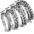 thumbnail image 1 of 9/11/13/16/19/21MM Heavy Polished Silver Color 316L Stainless Steel Curb Cuban Link Chain Bracelet for Men Women Jewelry GC, 1 of 5