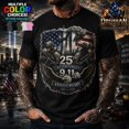 thumbnail image 1 of 9/11 25th Anniversary Never Forget First Responder Memorial T-Shirt, 1 of 5