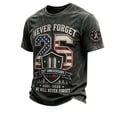 thumbnail image 1 of 9/11 25th Anniversary Never Forget Men's T-Shirt - Casual Memorial Pullover with Short Sleeve and Classic Crew Neck for Daily Tribute Red 2XL, 1 of 3