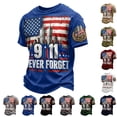 thumbnail image 1 of 9/11 25th Anniversary Shirt Never Forget 911 Mens Shirts Memorial Patriotic Vintage T-Shirt Royal Blue M, 1 of 5