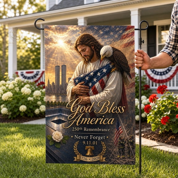 9/11 Garden Flag Never Forget Christian Patriotic Memorial for Yard Patriot Day