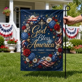 9/11 Garden Flag Never Forget God Bless America Outdoor Yard Decor for Patriot Day Memorial
