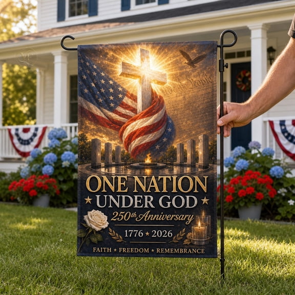 9/11 Garden Flag One Nation Under God 250th Memorial Yard Display for Patriot Day
