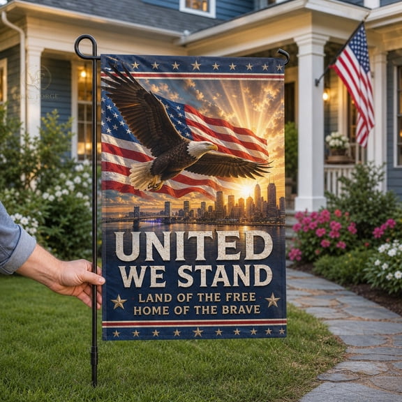 9/11 Garden Flag United We Stand Eagle Flag for Porch Yard Display Patriot Day Memorial
