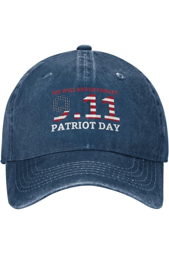 9/11 Hat We Will Never Forget 9 11 Trucker Hat Patriot Day Hat Remember 911 Memorial Baseball Cap for Women Men Black