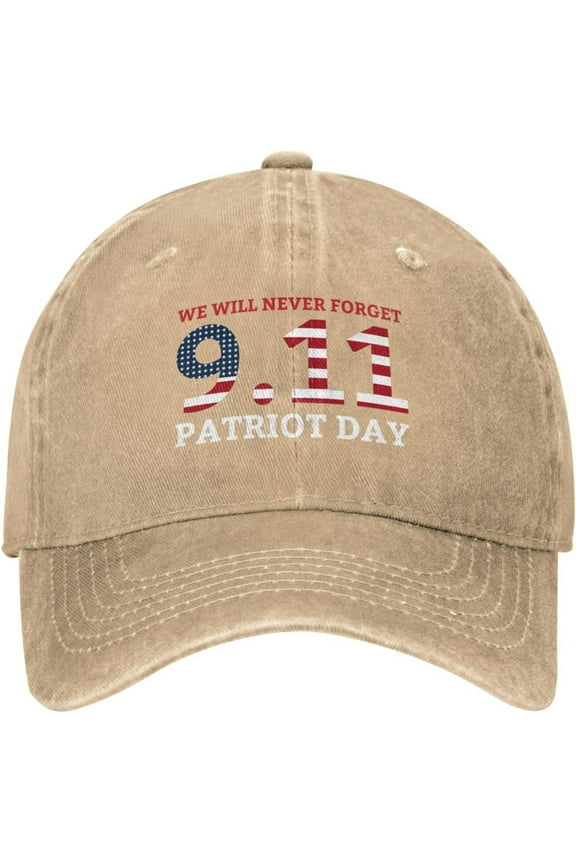 9/11 Hat We Will Never Forget 9 11 Trucker Hat Patriot Day Hat Remember 911 Memorial Baseball Cap for Women Men Black