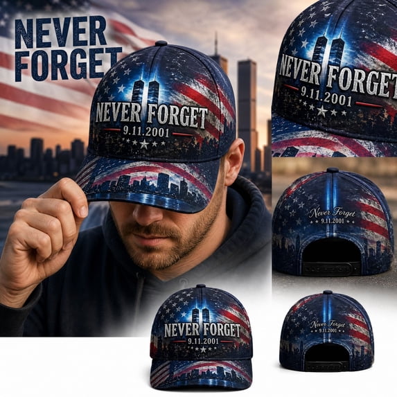 9/11 Hat We Will Never Forget Patriotic 25th Anniversary Hat Remember 911 Memorial Baseball Cap for Women Men