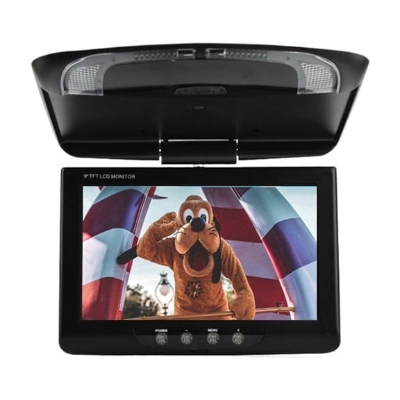 9/11 Inch AV Car Monitor 12-24V Car Roof Mount Monitor LCD Screen Flip Down Ceiling Display LED Video Input Reversing Rear View ,Easy to Install