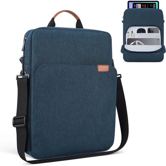 9-11 Inch Tablet Shoulder Bag Carrying Case for 11" iPad Pro M4/ iPad Air 11" M3 M2 2025 2024, iPad A16 11" 2025, New Amazon Fire Max 11/10.1" Fire HD 10 Plus, Vertical Laptop Sleeve Handbag