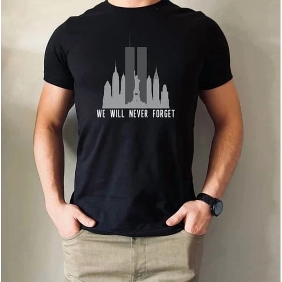 9-11 Memorial We Will Never Forget September 11th Patriotic Tribute T-Shirt