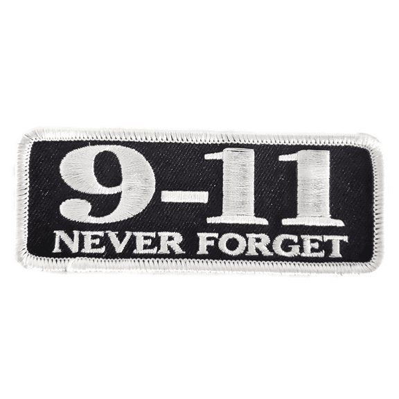9-11 Never Forget Patch - Great Color . Black & White - Veteran Owned Business