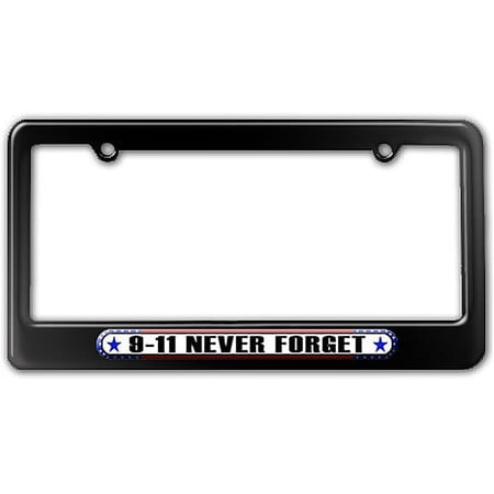9-11 Never Forget - September 11 USA America Flag License Plate Frame