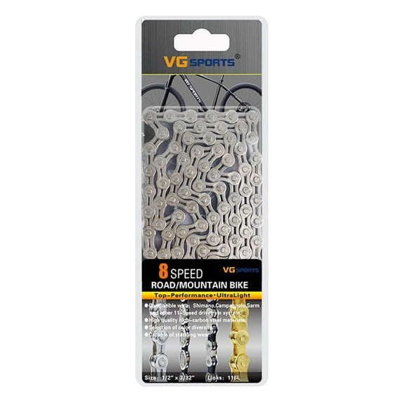 /9 / 116L Chain Half-Hollow Road Bike Chain, light High Strength Mountain Bike Chain