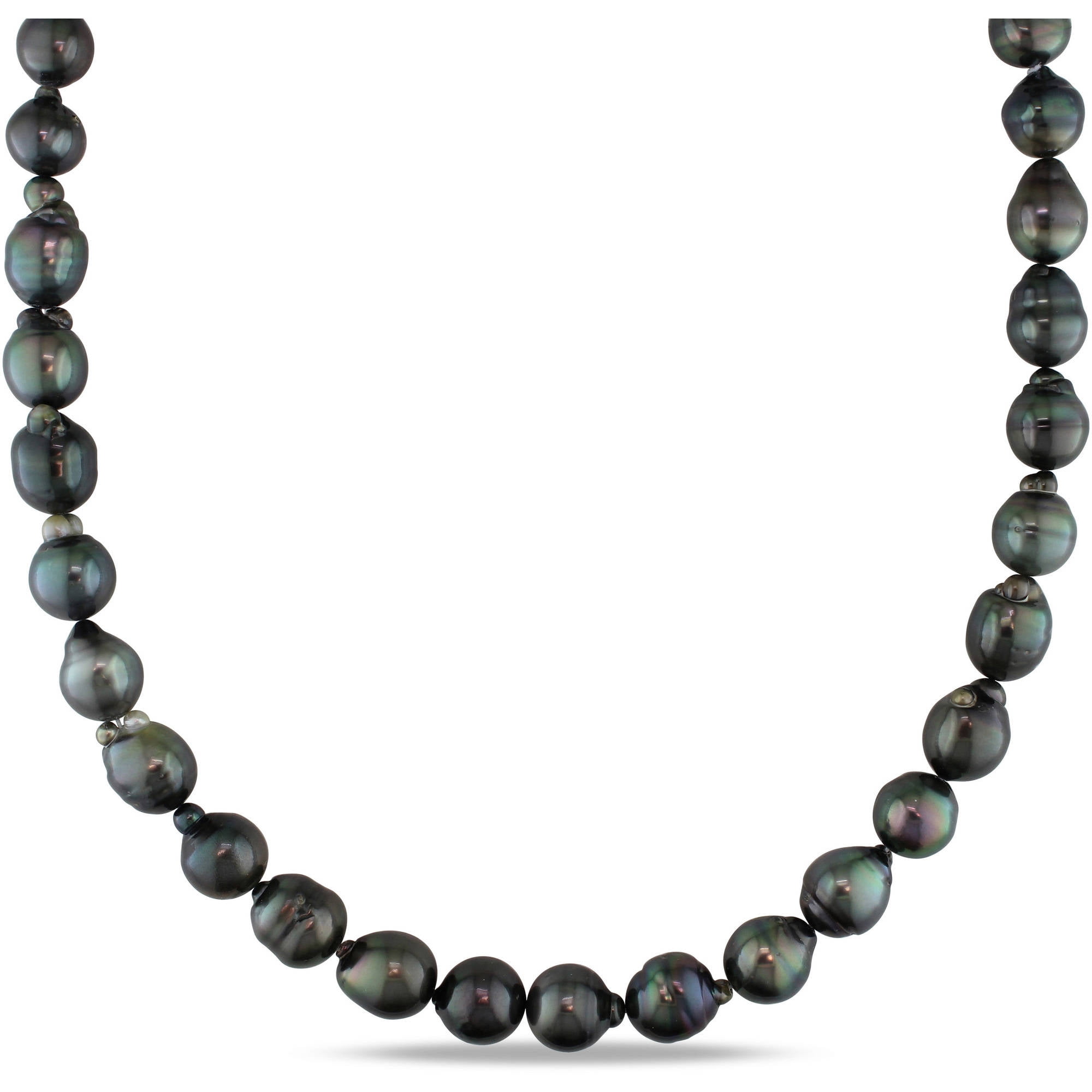 Classy 18 Inch Double Layer Black Pearl Necklace Set - Pure Pearls
