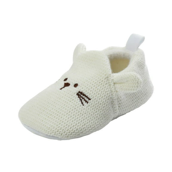 9-12 Months Baby Boys Girls Shoes Non-Slip Infant First Walkers Baby Walking Shoes Pre Step Shoes For Boys And Girls Indoor Anti-skid Overshoes Cartoon Baby Comfortable Walking Shoes White