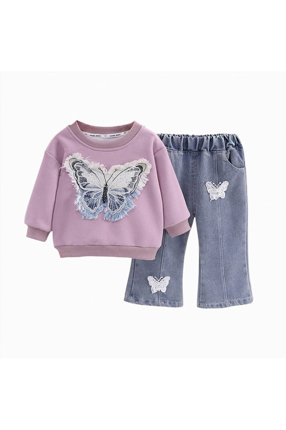 9-12 Months Infant Kid Girl Clothes Ruffle Sleeve Top Floral Pants 2PC Fall Winter Girls Outfits Clothing Set School Set