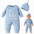 thumbnail image 1 of 9-12 Months Newborn Baby Clothes Hi I'm Here From Outfits Neutral Romper One-Piece Romper Newborn Pajamas, 1 of 9