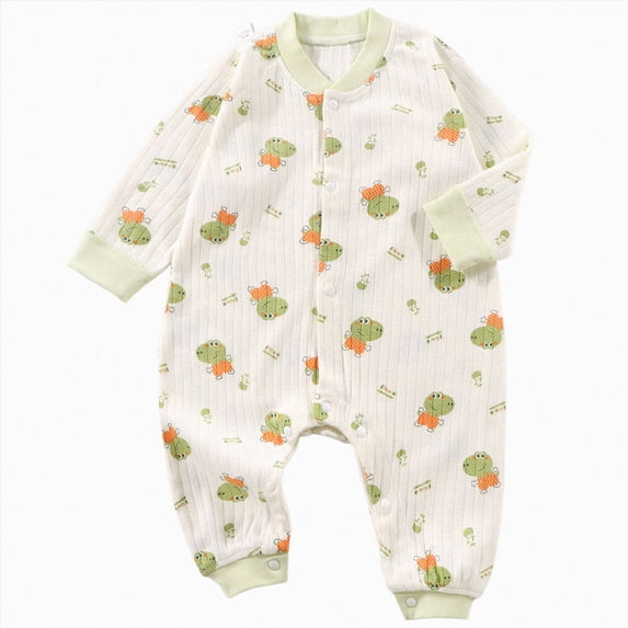 9-12 Months Newborn Baby Pure Cotton Long Sleeved Newborn Toddler Clothes Boys And Girls Baby Romper Pajamas Crawling Clothes Sleeper Jumpsuit