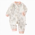 thumbnail image 1 of 9-12 Months Newborn Unisex Footless Baby Sleepers Romper Boys Girls Long Sleeve Sleepwear Warm Jumpsuit Unisex Fall Winter, 1 of 7