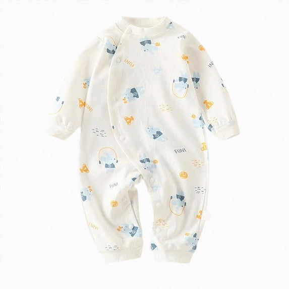 9-12 Months Preemie Cute Printed Baby Long Sleeved Open Back Baby Suit With Hood Sleeper Jumpsuit Boys And Girls Baby Romper Pajamas Crawling Clothes