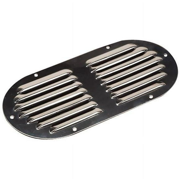 9.12 x 4.62 in. Stainless Steel Louvered Vent - Oval