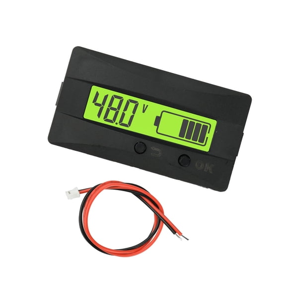 9-120V Monitor Gauge, Panel Mount LCD Meter with Voltage Capacity Readout for Solar UPS Motorcycle Backup Use