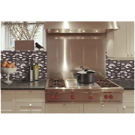 9.125 x 9.125 in. Magic Gel Silver & Black Self Adhesive Vinyl Wall Tile - 6 Tiles by 20.82 sq. ft.