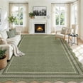 thumbnail image 1 of 9*12FT Washable 9x12 Rugs for Living Room Scalloped Green Large Area Rug Non Slip Soft Non Shedding Bedroom Rug Foldable Low Pile Stain Resistant Carpet for Nursery Dining Room Classroom, Green Green, 1 of 9