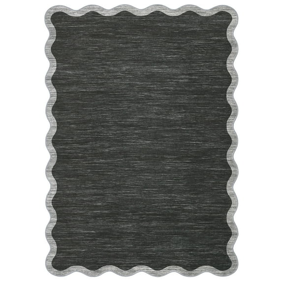 9*12FT Washable Living Room Rug, Non-Slip and Soft Bedroom Rug,Low Pile, Foldable, Stain Resistant. Dark Gray