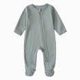 thumbnail image 1 of 9-12Months Newborn Baby Fall And Winter Clothes Toddler Footed Zipper Rompers Bodysuit Newborn Pajamas, 1 of 9