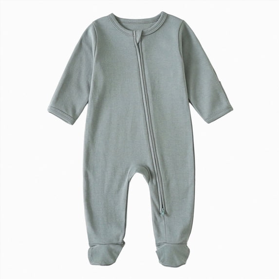 9-12Months Newborn Baby Fall And Winter Clothes Toddler Footed Zipper Rompers Bodysuit Newborn Pajamas