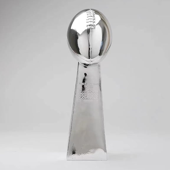 9/13/22inch Silver Football Chrome Resin Crafts Gifts for Sports Fan Trophy Shiny Sports Award Decoration for Champions,Silver,Super Football