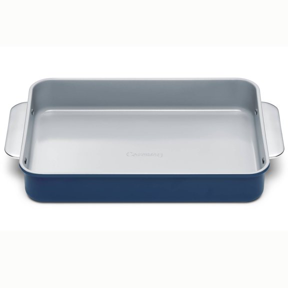 9.13' Nonstick Ceramic Rectangle Pan: Aluminized Steel, Hand Wash, Rectangular Cake Pan