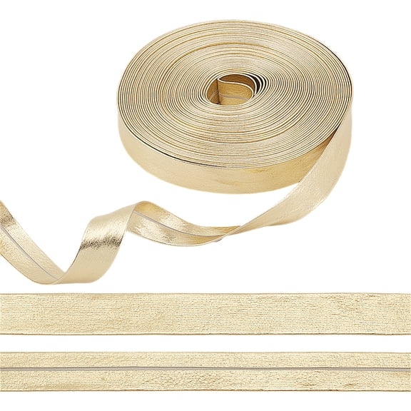 9.144M PU Leather Ribbon Gold 5/8 inch(15mm)