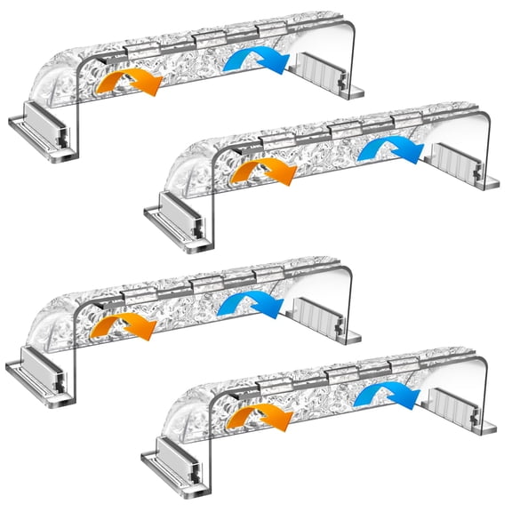 9"-15.5" Adjustableic Air Deflector With Surface For Sidewall Ceiling Registers And Vents (4 Pack)