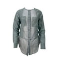 thumbnail image 1 of 9/15 Women's Button Front Lightweight Long Sleeve Blouse, Blue Stone, 2, 1 of 3