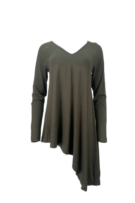 9/15 Women's Pullover Long Sleeve V-Neck Top, Light Mili, Green, XL