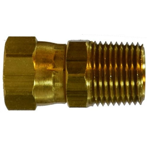 9/16-18 X 3/8 Female JIC X MIP Adapter, JIC 37 Deg Flare, Brass Fittings
