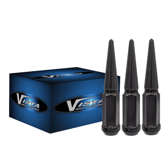 32pc Install Kit Black 9/16" SPIKE LUG NUTS 3/4" HEX 4.37"
