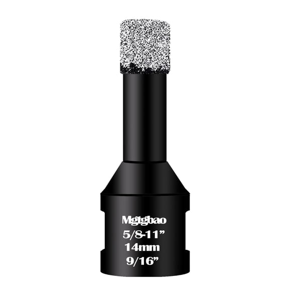 9/16 Inch (14mm) Dry Diamond Core Drill Bits, Vacuum Brazed Diamond Hole Saw Kit for Porcelain Ceramic Tile Granite Marble Stone Brick Glass with 5/8-11 Thread