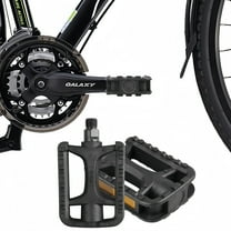 9/16" MTB Bike Pedals - Black Aluminum Alloy Non-Slip Platform Pedals for Mountain, BMX, Commuter & Fitness Bicycles, Universal Adult Replacement Set