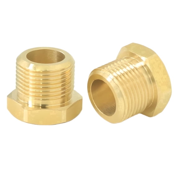 9/16" Male Thread Brass Pipe Plug, End Cap Fitting for Kitchen Faucet, RV & Radiator Valves, 2 Pack
