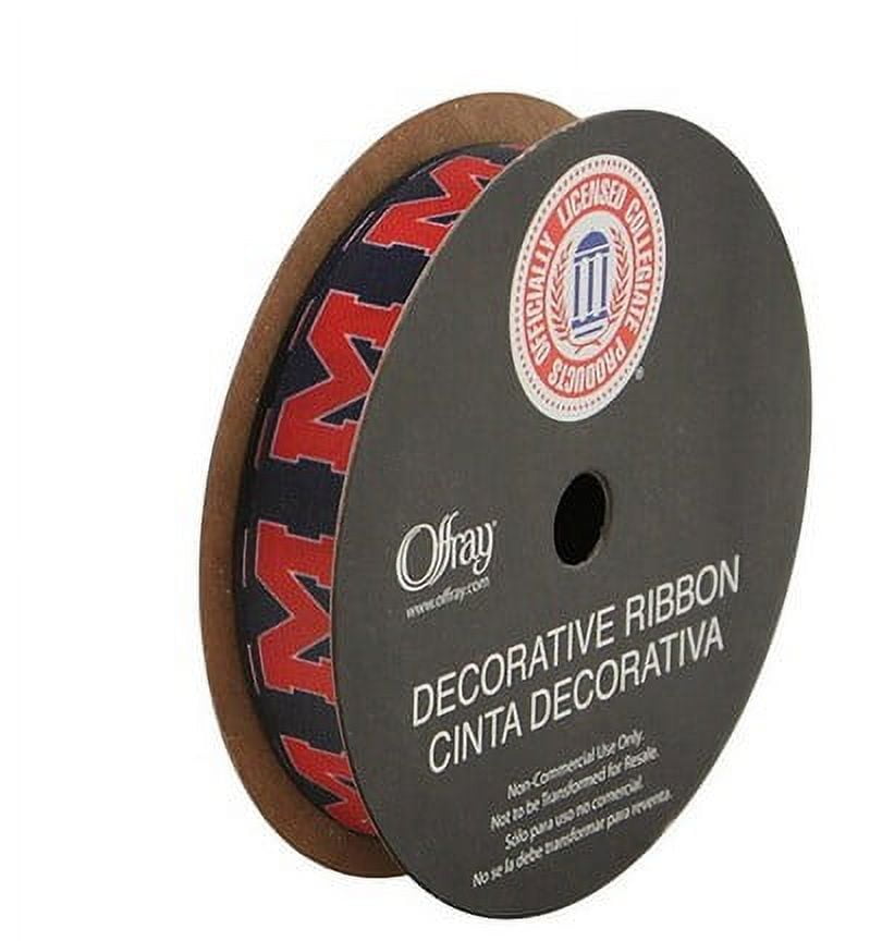 9/16 Ole Miss Ribbon, Licensed by Offray - 9 Feet